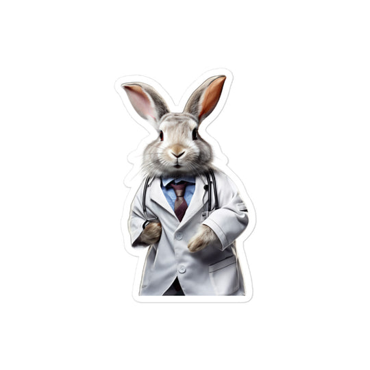 Silver Fox Compassionate Doctor Bunny Sticker - Stickerfy.ai