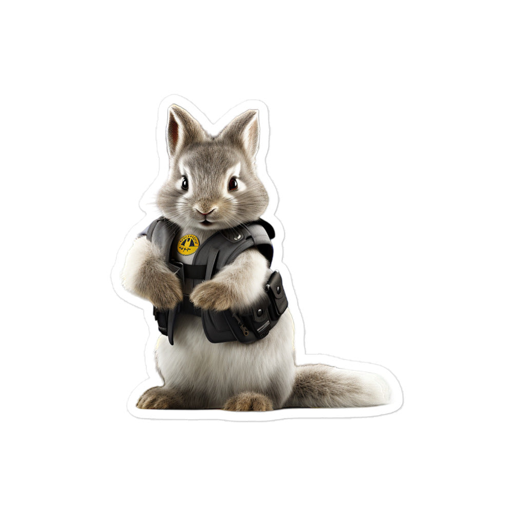 Silver Marten Transit Operator Bunny Sticker - Stickerfy.ai