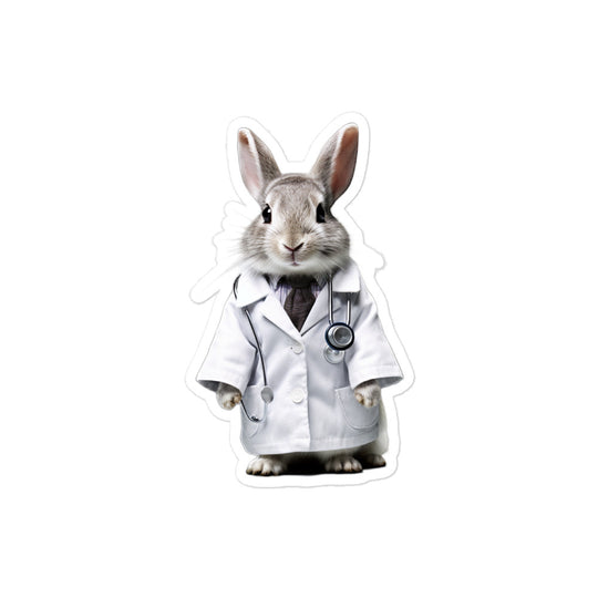Silver Marten Compassionate Doctor Bunny Sticker - Stickerfy.ai
