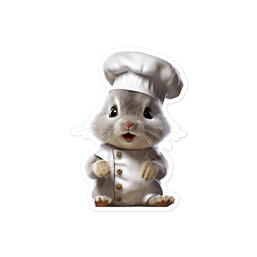 Silver Marten Chef Bunny Sticker - Stickerfy.ai