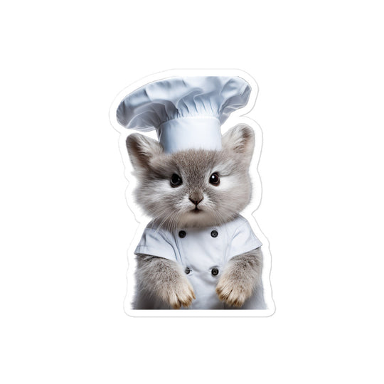 Silver Marten Chef Bunny Sticker - Stickerfy.ai