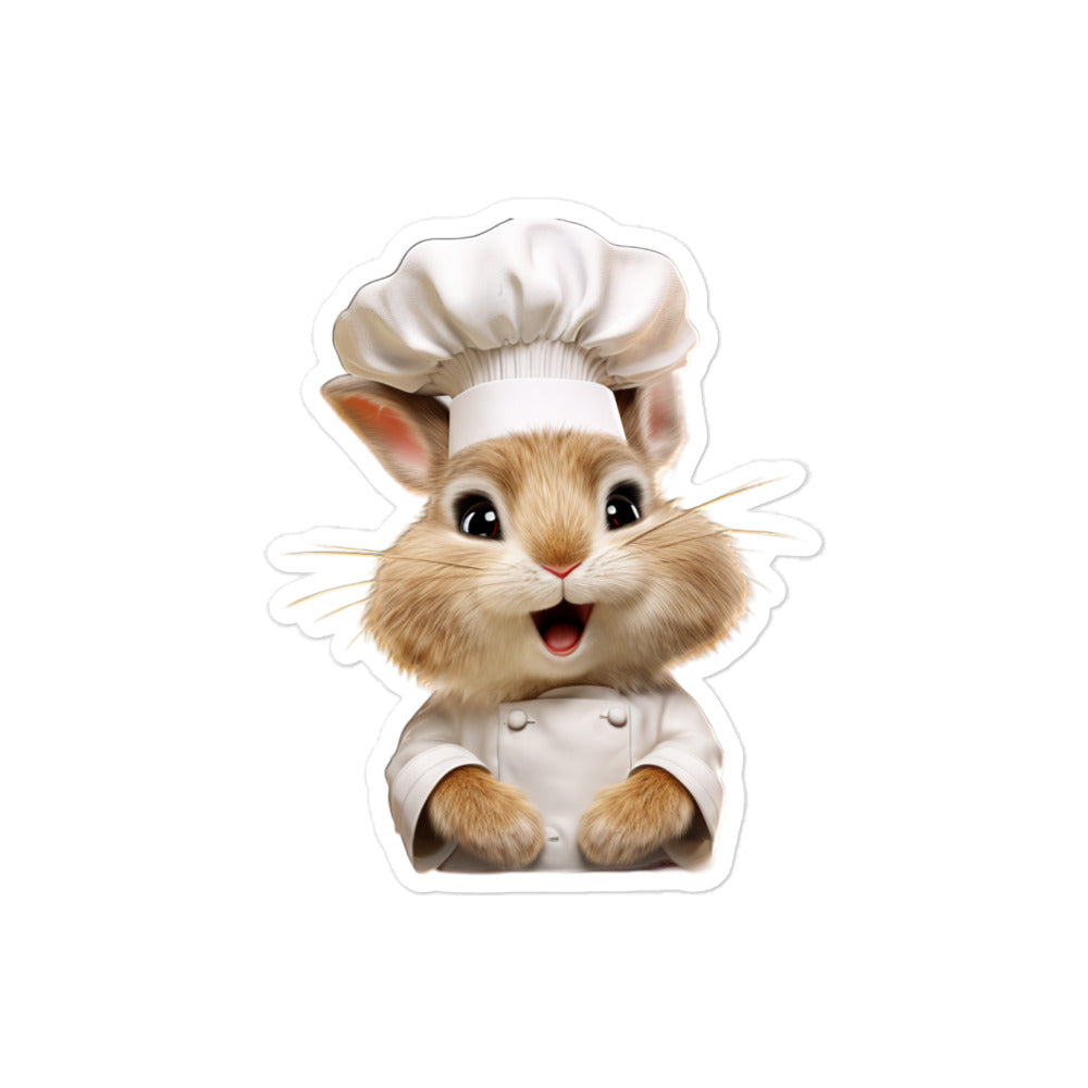 Tan Chef Bunny Sticker - Stickerfy.ai