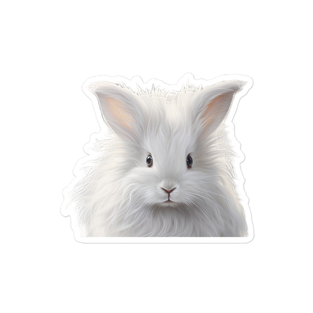 Satin Angora Bunny Sticker - Stickerfy.ai