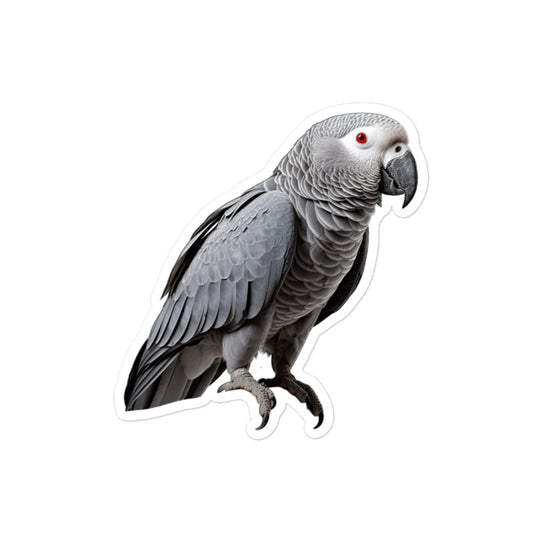 African Grey Parrot Sticker - Stickerfy.ai