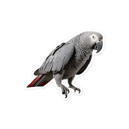 African Grey Parrot Sticker - Stickerfy.ai