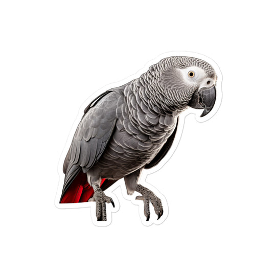 African Grey Parrot Sticker - Stickerfy.ai