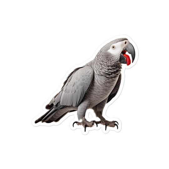 African Grey Parrot Sticker - Stickerfy.ai