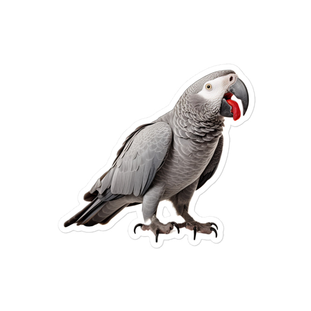 African Grey Parrot Sticker - Stickerfy.ai