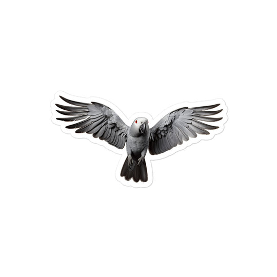 African Grey Parrot Sticker - Stickerfy.ai