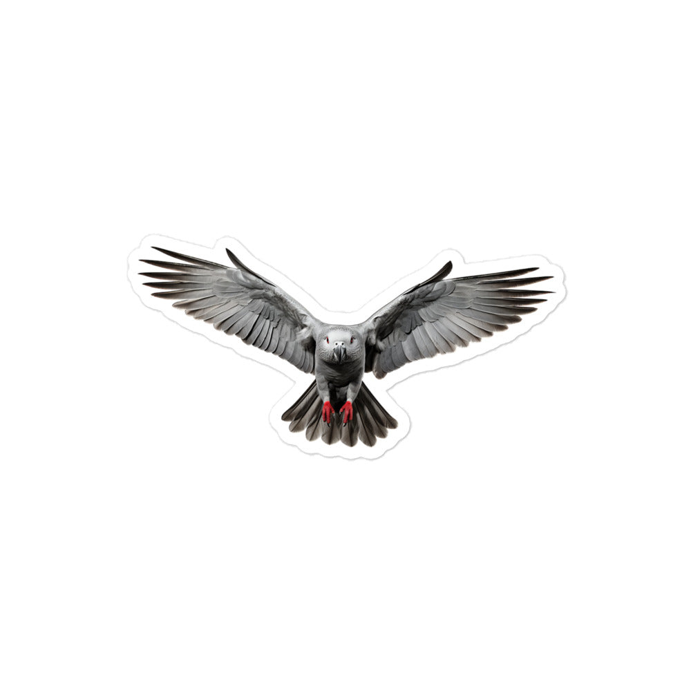 African Grey Parrot Sticker - Stickerfy.ai