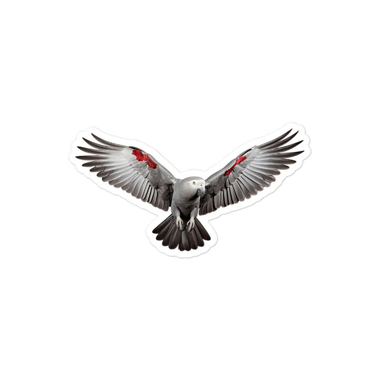 African Grey Parrot Sticker - Stickerfy.ai