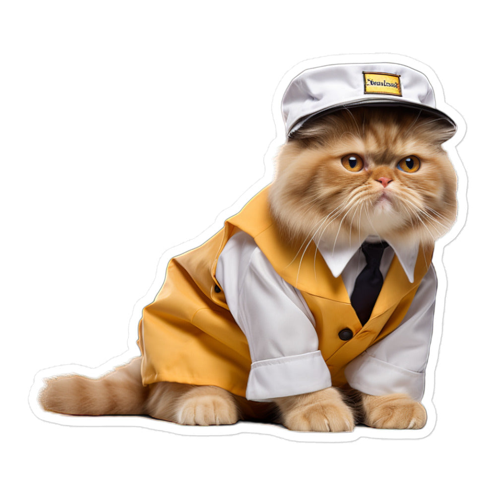 Exotic Shorthair Transit Operator Sticker - Stickerfy.ai