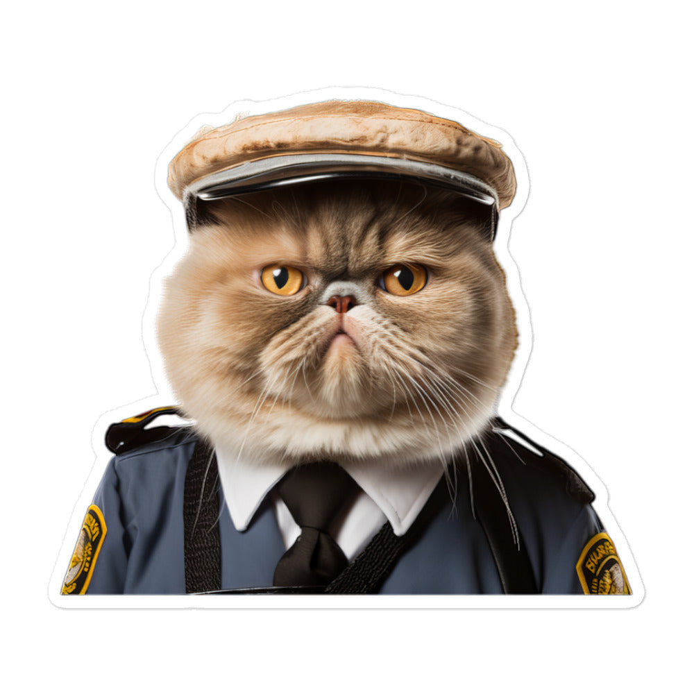 Exotic Shorthair Transit Operator Sticker - Stickerfy.ai