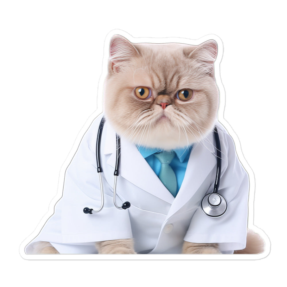 Exotic Shorthair Doctor Sticker - Stickerfy.ai