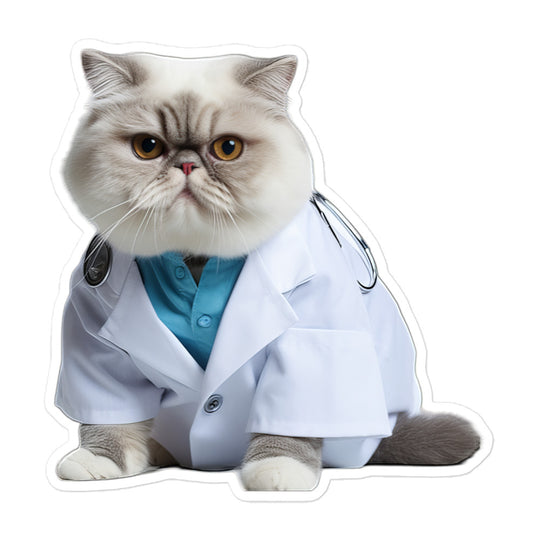 Exotic Shorthair Doctor Sticker - Stickerfy.ai