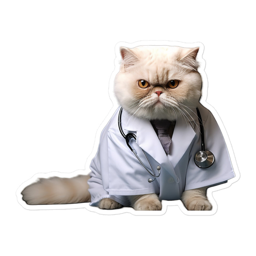 Exotic Shorthair Doctor Sticker - Stickerfy.ai