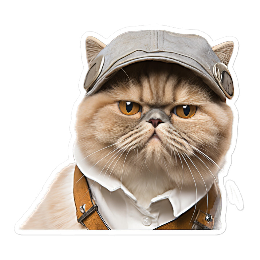 Exotic Shorthair Transit Operator Sticker - Stickerfy.ai