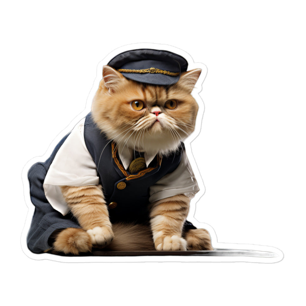 Exotic Shorthair Transit Operator Sticker - Stickerfy.ai