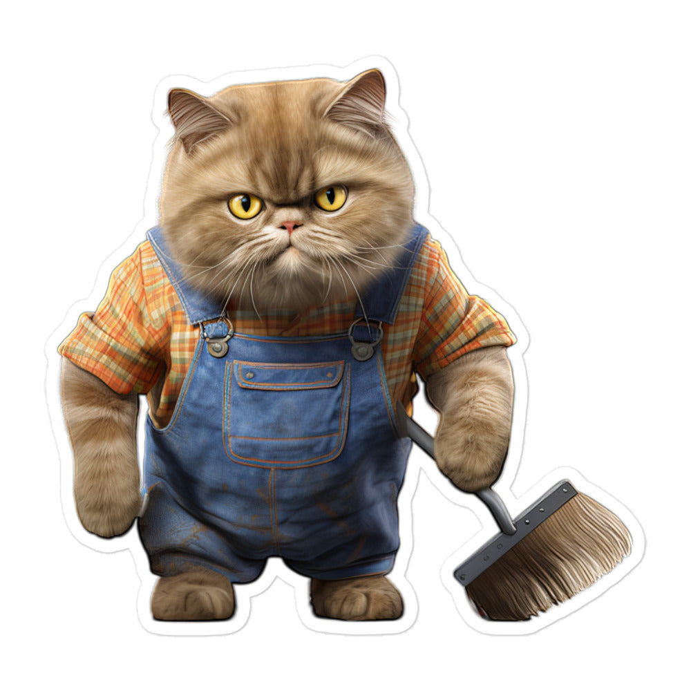 Exotic Shorthair Janitor Sticker - Stickerfy.ai