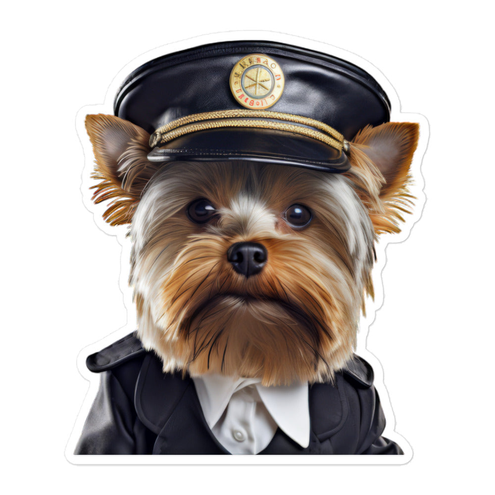 Yorkshire Terrier Transit Operator Sticker - Stickerfy.ai