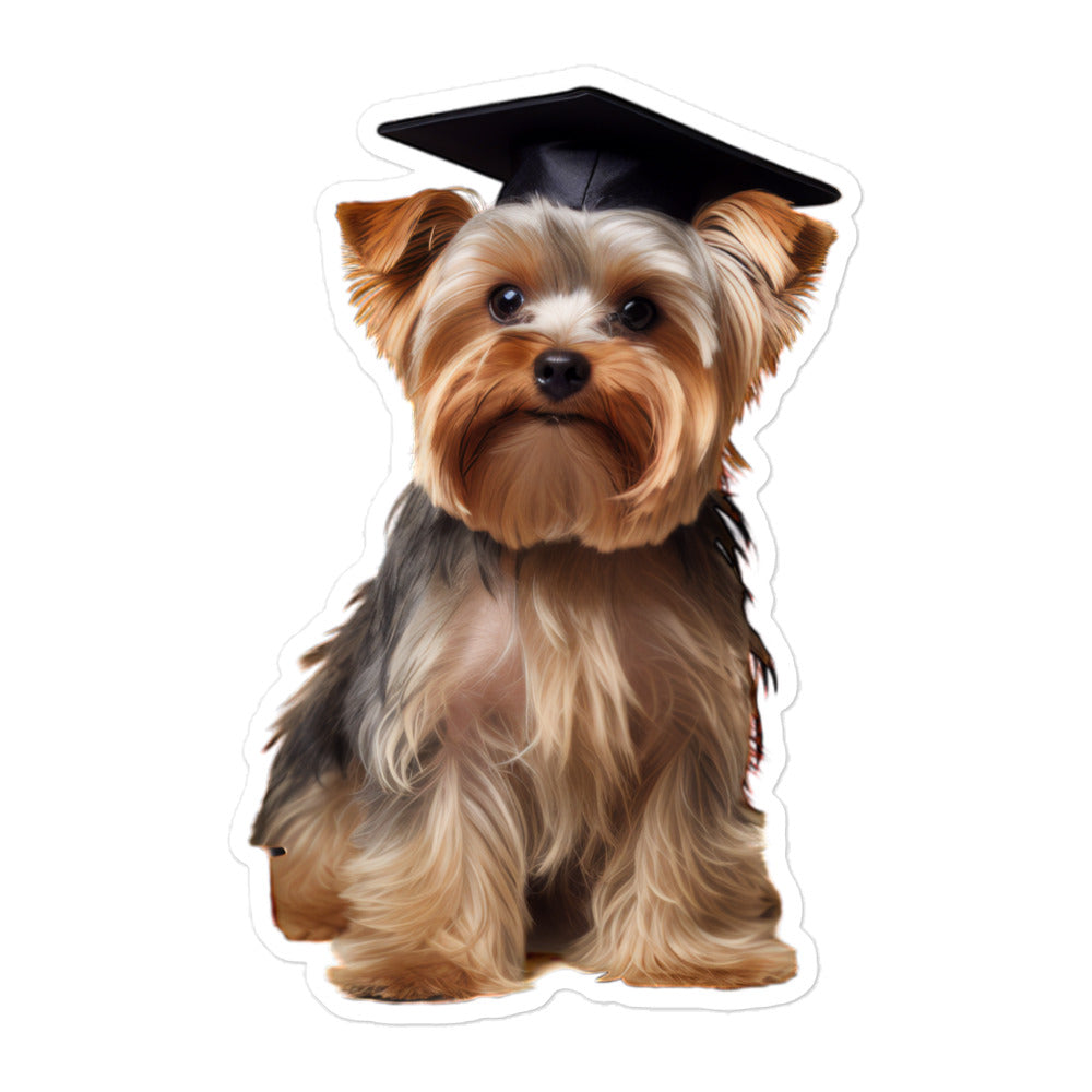 Yorkshire Terrier Student Sticker - Stickerfy.ai