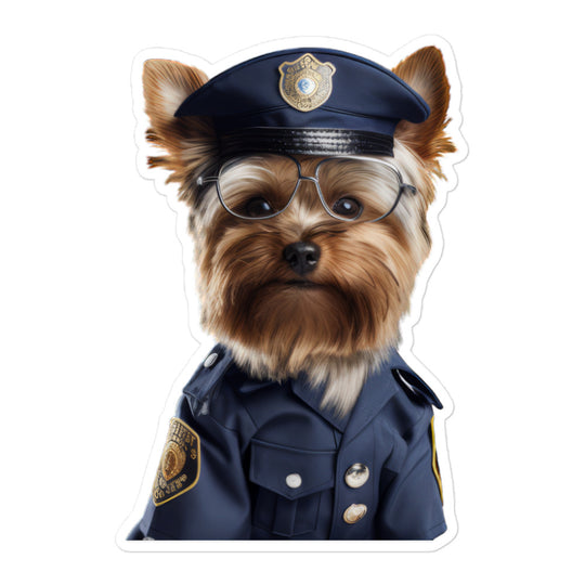 Yorkshire Terrier Security Officer Sticker - Stickerfy.ai