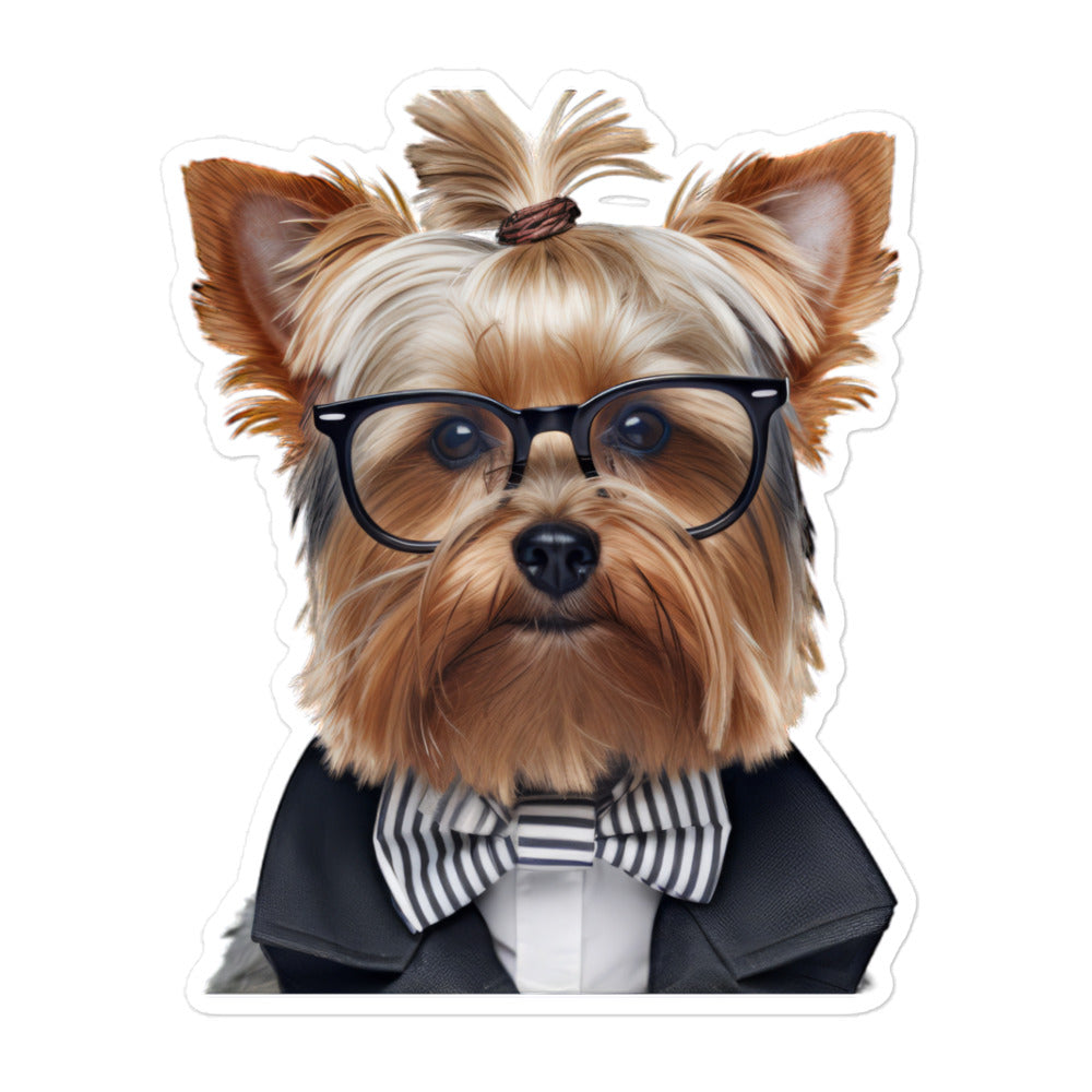 Yorkshire Terrier Sales Consultant Sticker - Stickerfy.ai