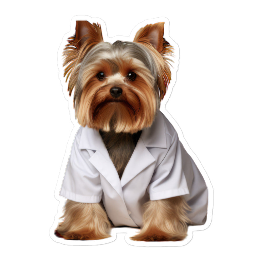 Yorkshire Terrier Pharmacist Sticker - Stickerfy.ai