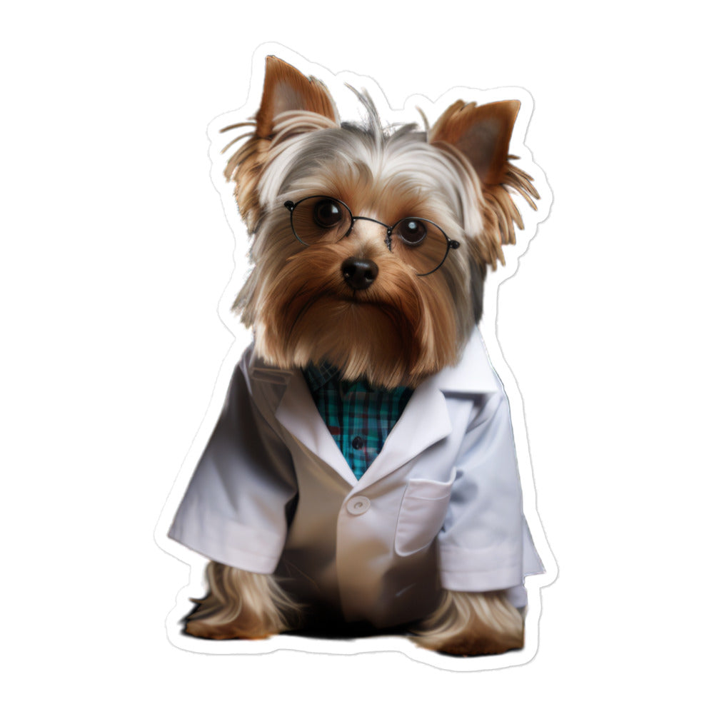 Yorkshire Terrier Pharmacist Sticker - Stickerfy.ai