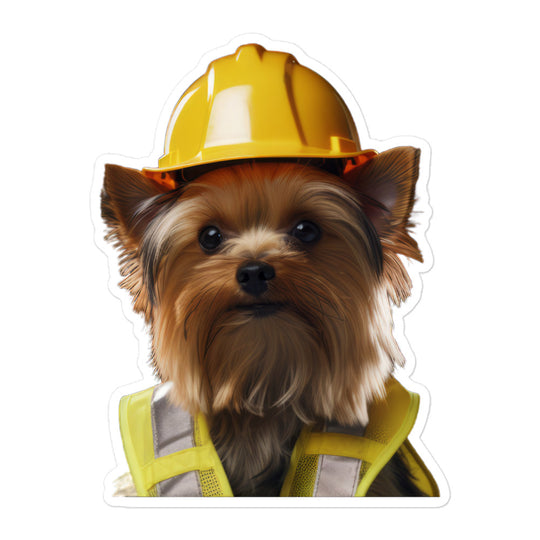 Yorkshire Terrier Contractor Sticker - Stickerfy.ai