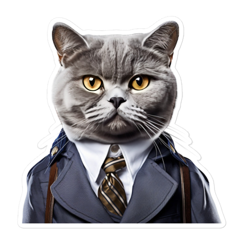 British Shorthair Transit Operator Sticker - Stickerfy.ai