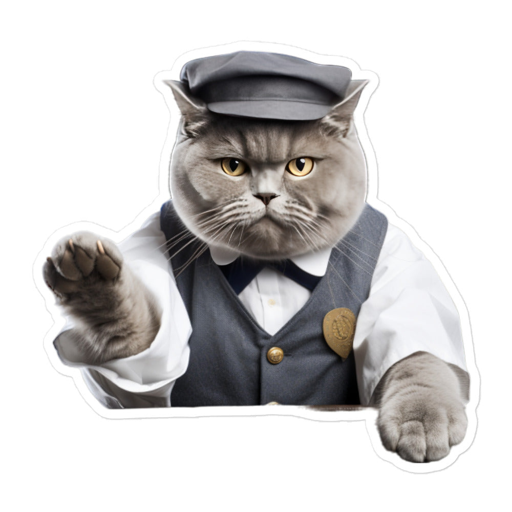 British Shorthair Transit Operator Sticker - Stickerfy.ai