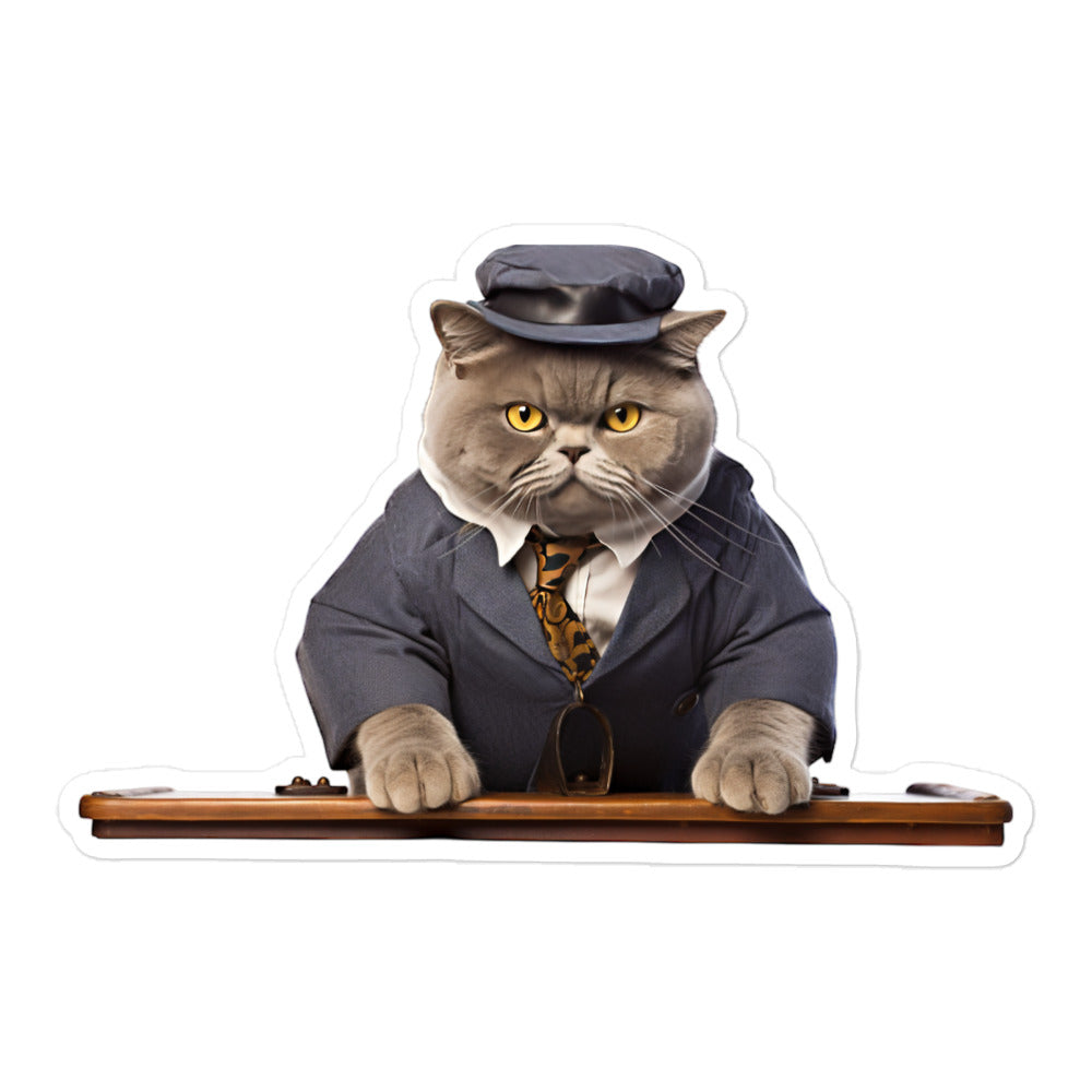 British Shorthair Transit Operator Sticker - Stickerfy.ai