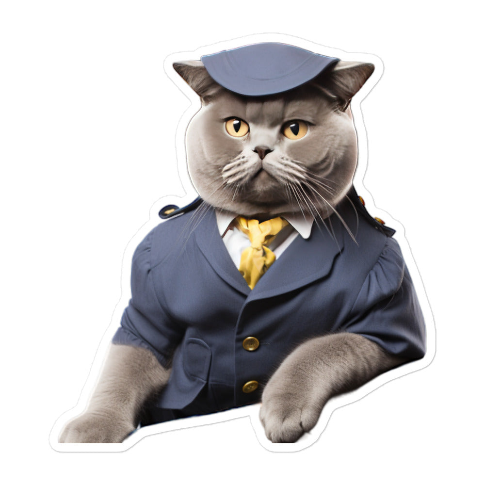 British Shorthair Transit Operator Sticker - Stickerfy.ai