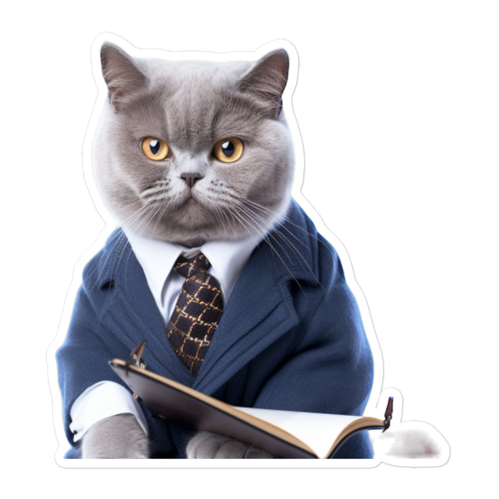 British Shorthair Student Sticker - Stickerfy.ai