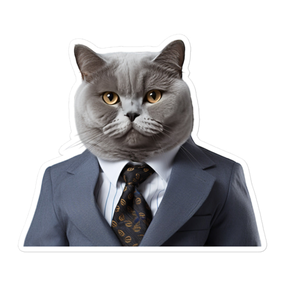 British Shorthair Sales Consultant Sticker - Stickerfy.ai