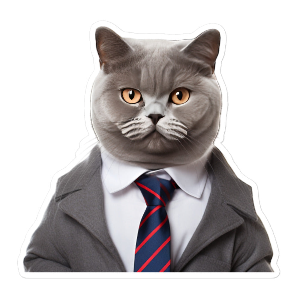 British Shorthair Sales Consultant Sticker - Stickerfy.ai