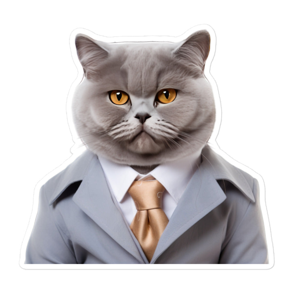 British Shorthair Sales Consultant Sticker - Stickerfy.ai