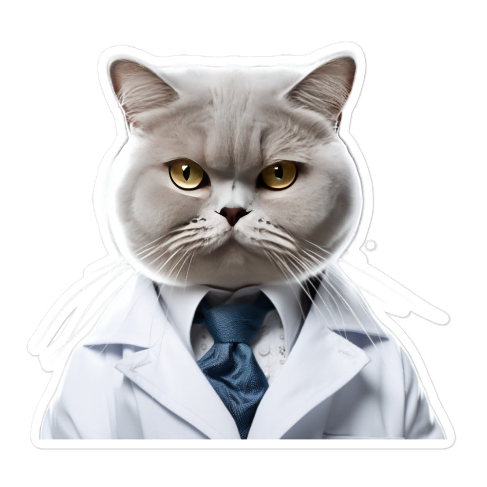 British Shorthair Pharmacist Sticker - Stickerfy.ai