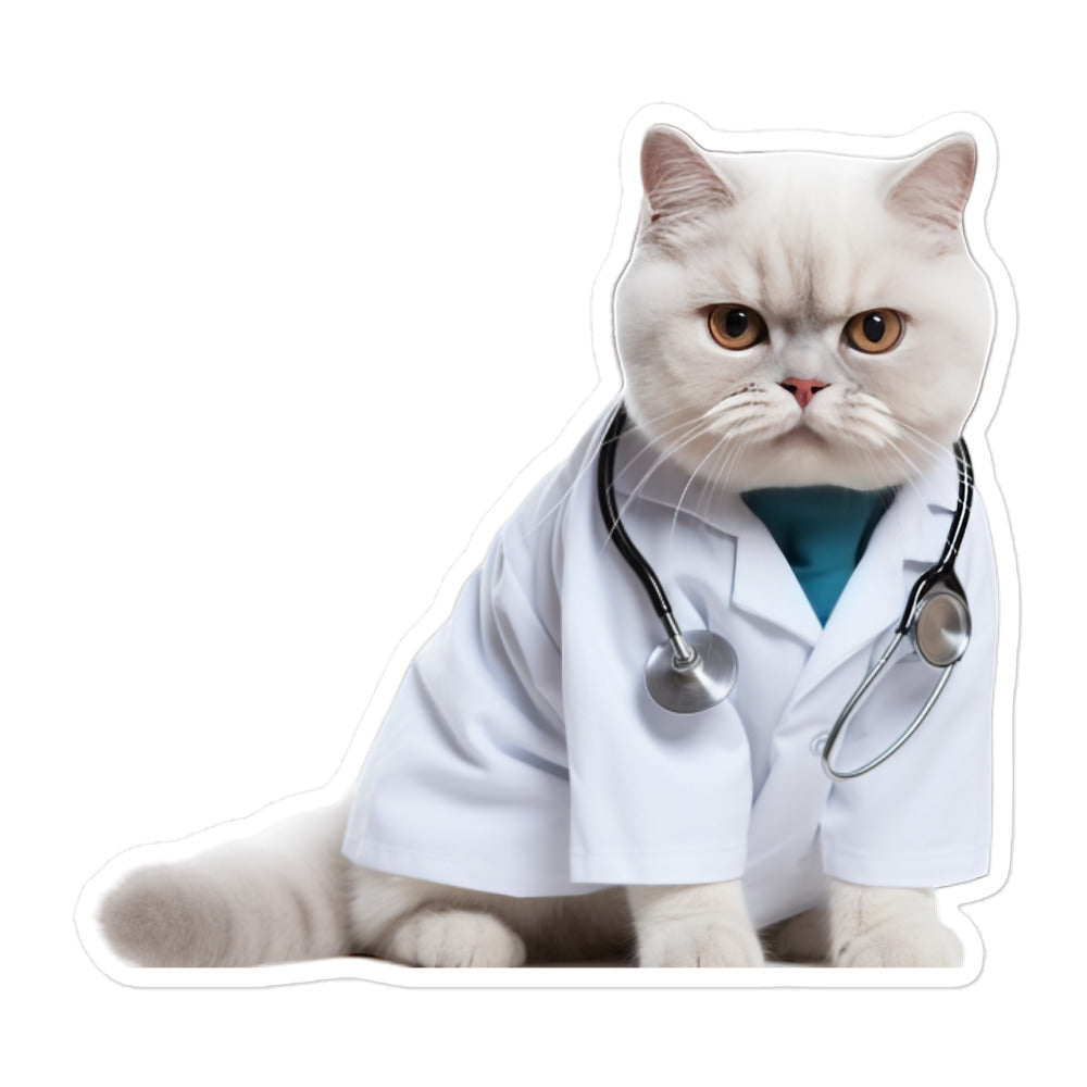 British Shorthair Doctor Sticker - Stickerfy.ai