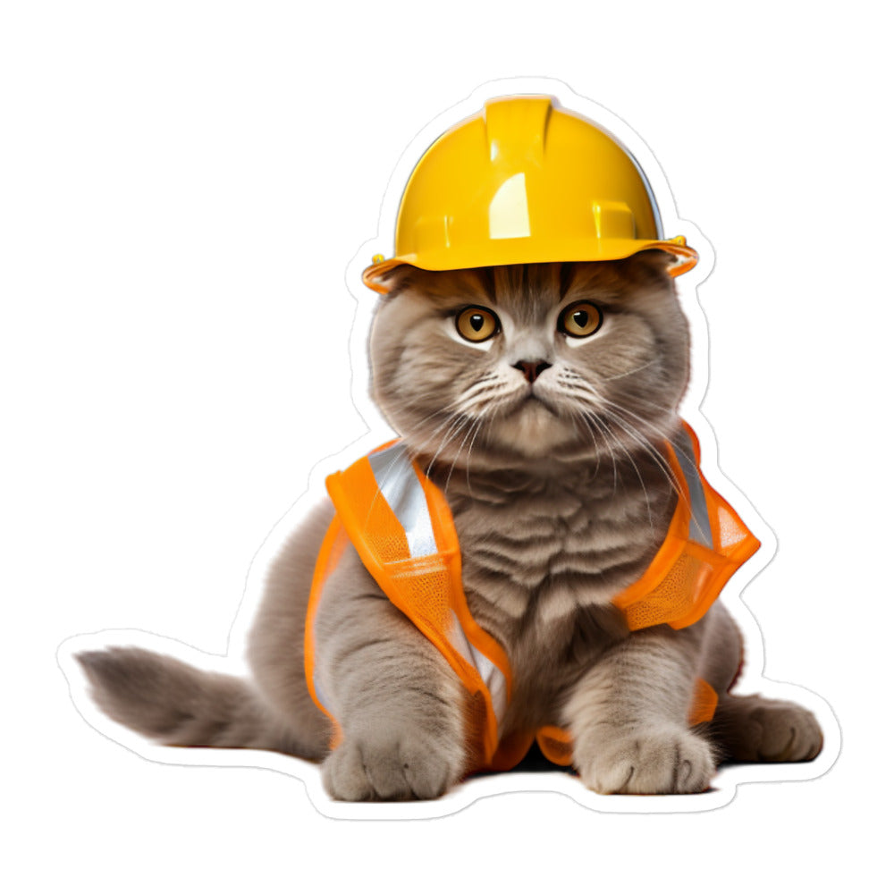 British Shorthair Contractor Sticker - Stickerfy.ai