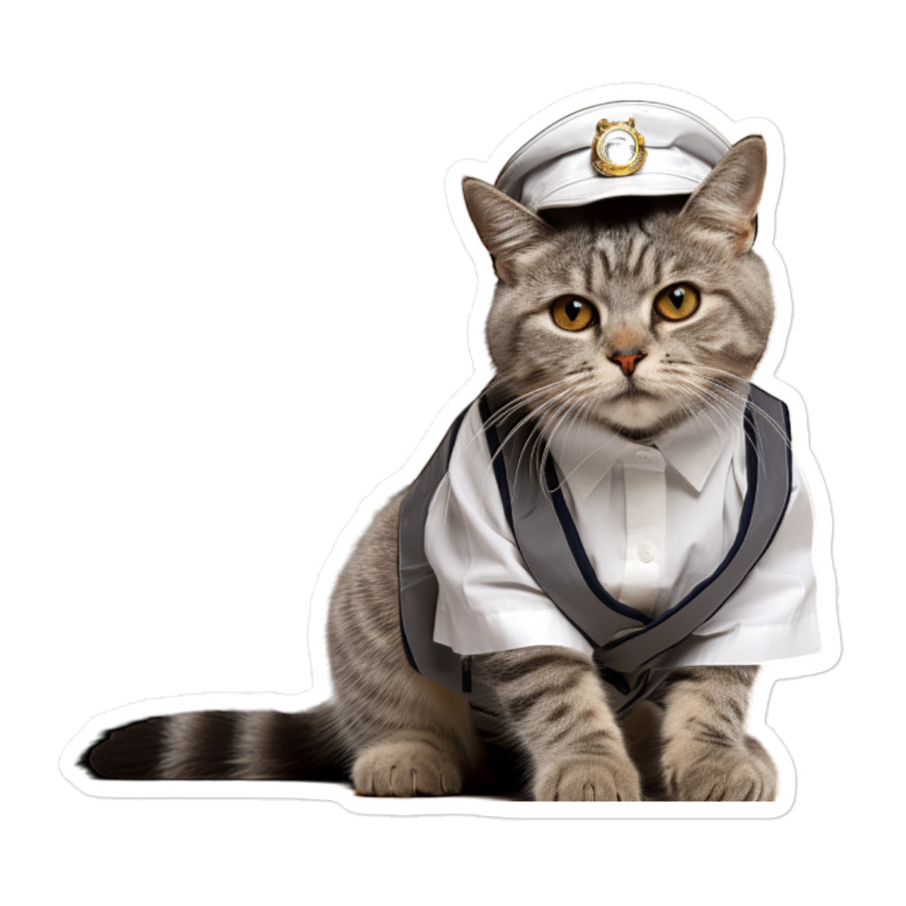 American Shorthair Transit Operator Sticker - Stickerfy.ai