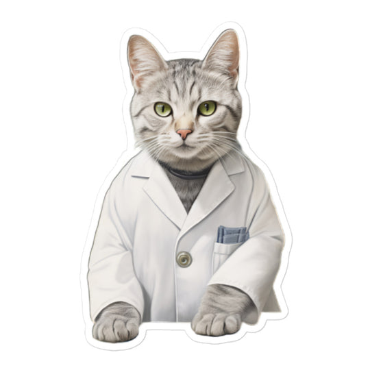 American Shorthair Pharmacist Sticker - Stickerfy.ai