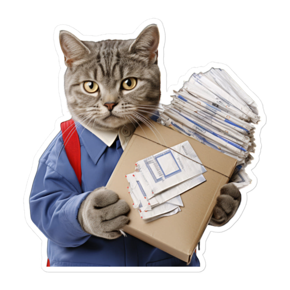 American Shorthair Mail Carrier Sticker - Stickerfy.ai