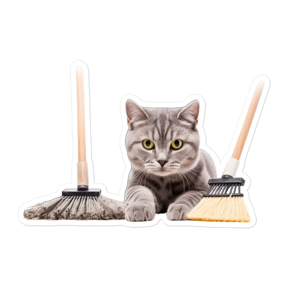 American Shorthair Janitor Sticker - Stickerfy.ai