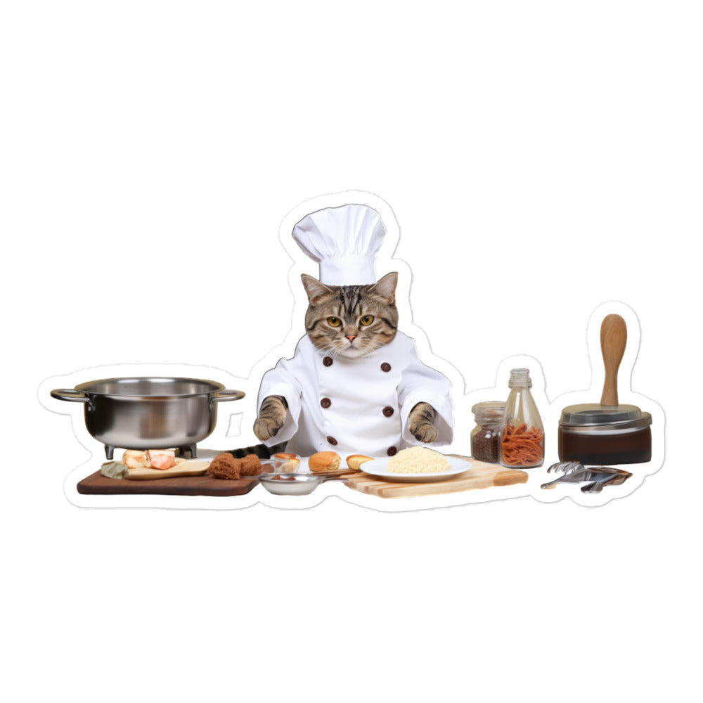 American Shorthair Chef Sticker - Stickerfy.ai