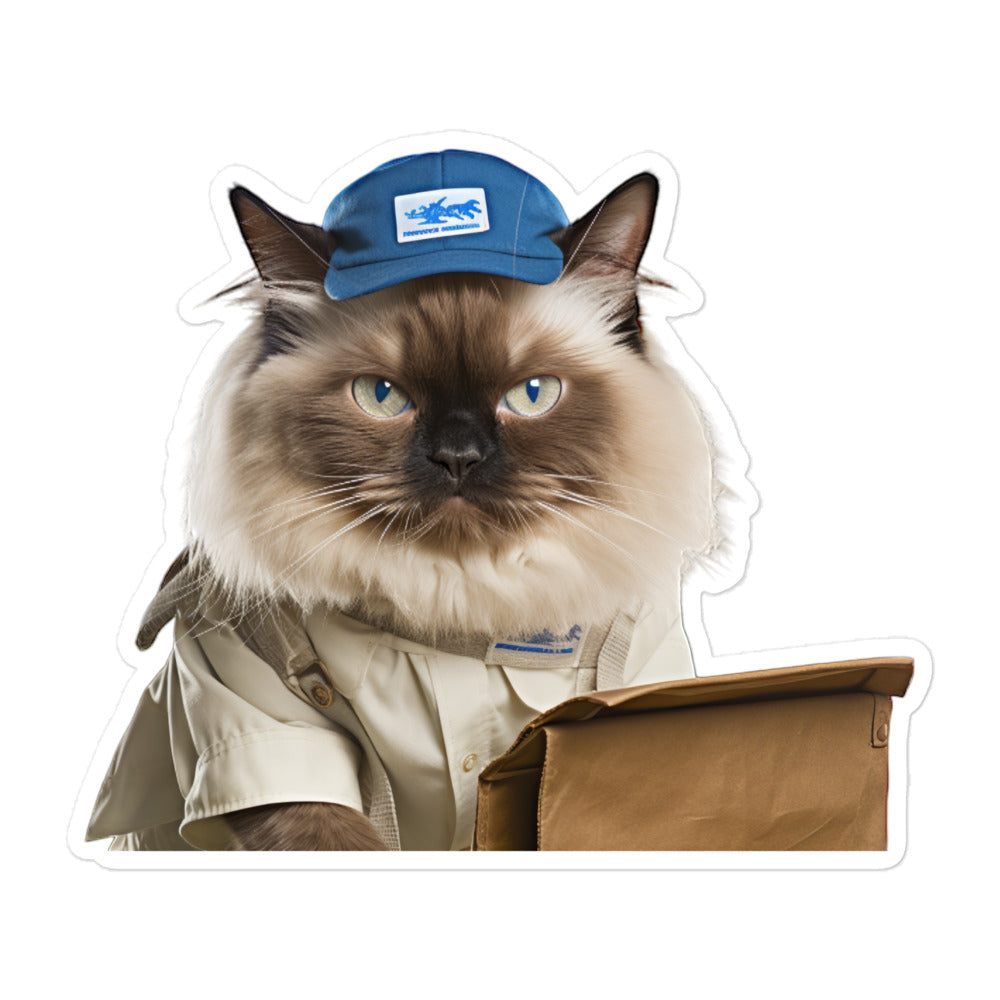 Birman Mail Carrier Sticker - Stickerfy.ai