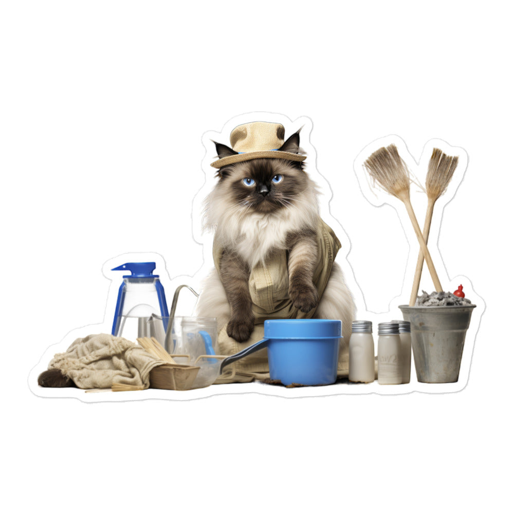 Birman Janitor Sticker - Stickerfy.ai
