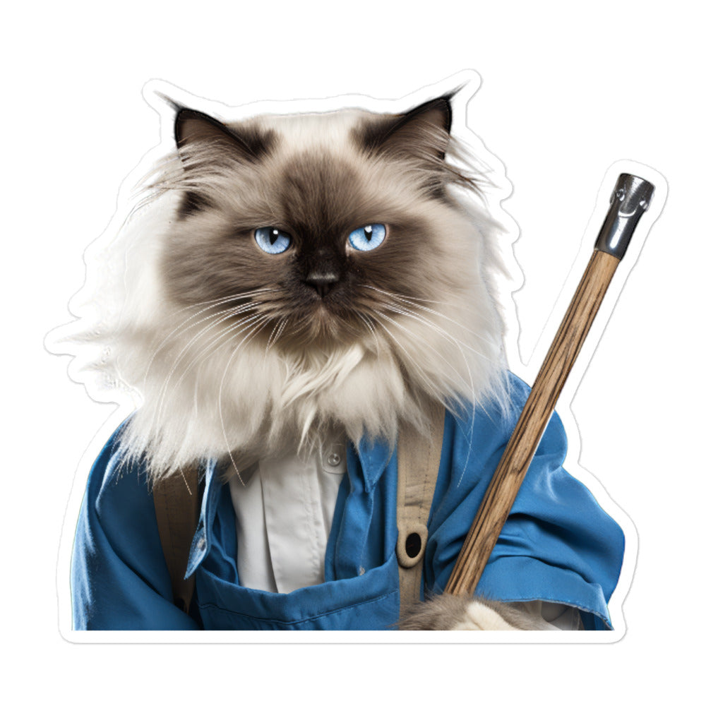 Birman Janitor Sticker - Stickerfy.ai