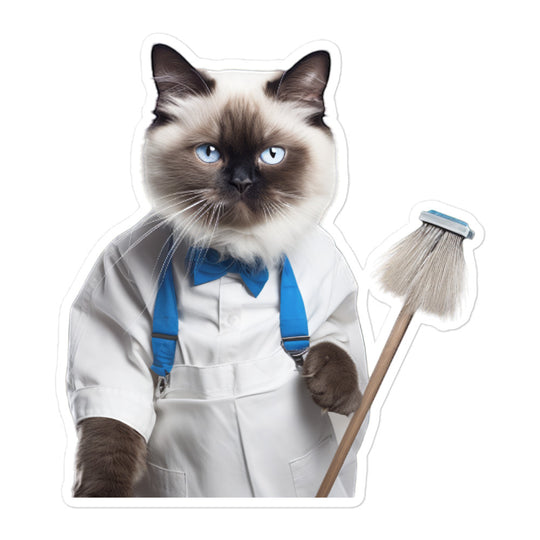 Birman Janitor Sticker - Stickerfy.ai